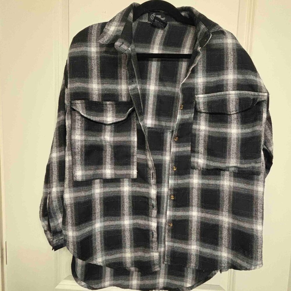 Spoon Jeans Women's Plaid Button Down Shirt